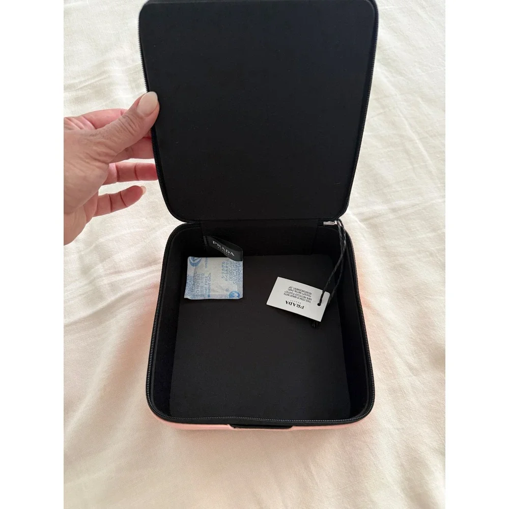 Prada Beauty Paradoxe Vanity Case Cosmetic Bag Pink Black Travel‎ Organizer NWT